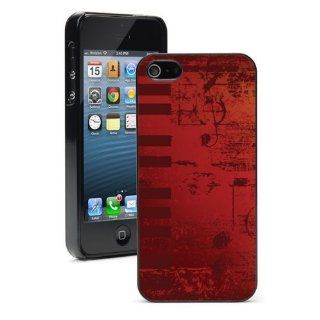 Apple iPhone 5 5S Black 5B509 Hard Back Case Cover Color Red Abstract Piano Keys Music Notes: Cell Phones & Accessories