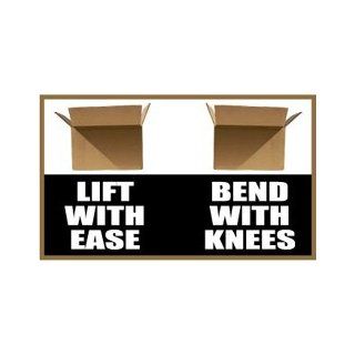 NMC BT526 Motivational and Safety Banner, Legend "LIFT WITH EASE BEND WITH KNEES", 60" Length x 36" Height, Vinyl, White on Black: Industrial Warning Signs: Industrial & Scientific