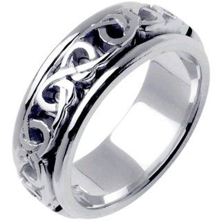 Platinum Celtic Love Knot Wedding Band (8mm): Jewelry