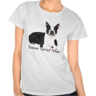 Boston Terrier Mom T Shirt Double Quote & Image