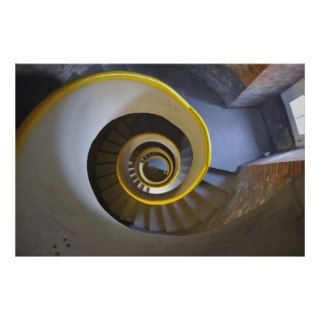 Circular Helical staircase in Hel Poland Print