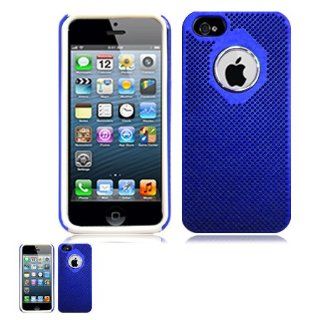 IPhone 5 Metallic Trim Blue and White Hybrid Case + Free Long Neck Strap Band Lanyard: Cell Phones & Accessories