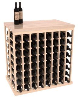 128 Bottle Double Deep Tasting Table Wine Rack Kit with Butcher Block Top in Ponderosa Pine with Stain & Finish Options: Appliances