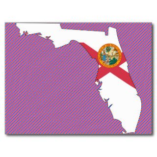 Florida Flag Map Post Cards