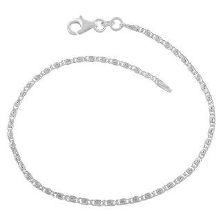 Sterling Silver 1.8 mm Tiger Eye Link Bracelet (7.5 Inch): Jewelry