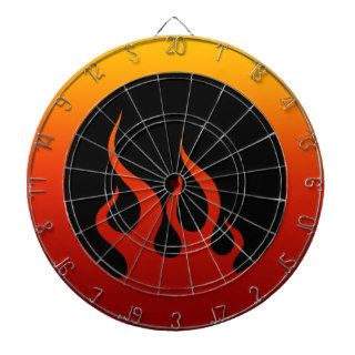 Hot Flames Burning Tribal Dartboard