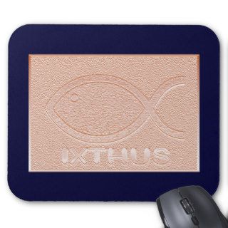 IXTHUS Christian Fish Symbol   Copper Mousepad