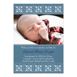 New Baby Boy Photo Flat Card Announcement