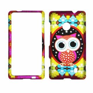 2D Colorful Owl Nokia Lumia 521 Case Cover Hard Case Snap on Cases Rubberized Touch Protector Faceplates: Cell Phones & Accessories