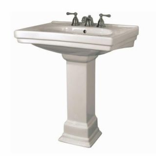 Foremost Structure Vitreous China Pedestal Bathroom Basin Combo in Biscuit FL 1950 8BI