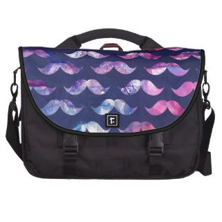 Cute Mustache Pattern with Watercolor Overlays Bags For Laptop