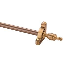 Zoroufy Heritage Collection Tubular 28.5 in. x 1/2 in. Antique Brass Stair Rod Set with Crown Finial 26062