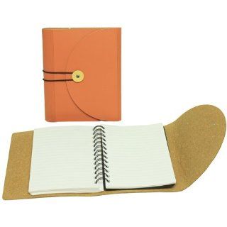 Orange 5 x 7 Leather Journals/Notebooks with Button & String Closure   Sold individually : Composition Notebooks : Office Products