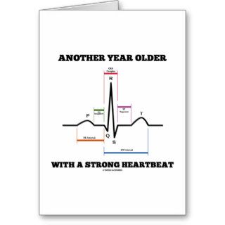 Another Year Older With A Strong Heartbeat ECG/EKG Greeting Card