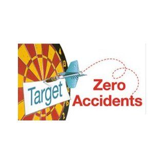 NMC BT541 Motivational and Safety Banner, Legend "Target Zero Accidents" with Graphic, 60" Length x 36" Height, Vinyl Industrial Warning Signs