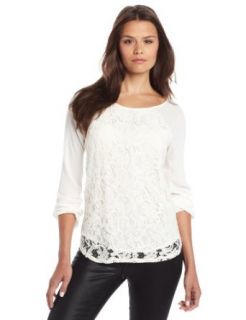 Ella Moss Women's Victoria Lace Bell Sleeve Top, Natural, Medium at  Womens Clothing store