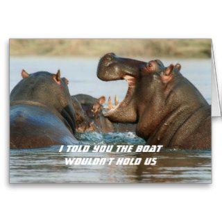Hippos Dieting Encouragement Funny Card