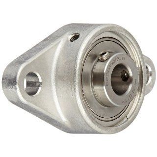 Hub City FB260STWX5/8 Flange Block Mounted Bearing, 2 Bolt, Normal Duty, Relube, Setscrew Locking Collar, Wide Inner Race, Stainless Housing, Stainless Insert, 5/8" Bore, 1.311" Length Through Bore, 3.543" Mounting Hole Spacing: Industrial &