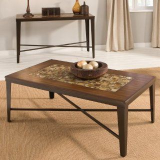 Steve Silver Company Emeril Cocktail Table with Glass Tile Inlay Top in Brown   Coffee Tables