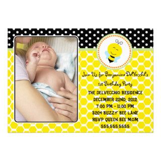 CUTE Baby Buzzing Bumble Bee Birthday Party Invite