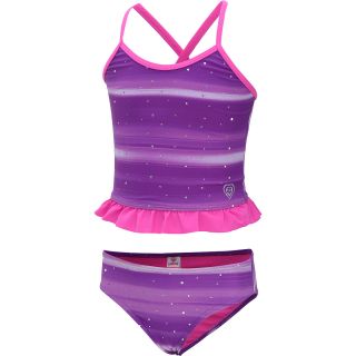LAGUNA Girls Shiny 2 Piece Swimsuit   Size: 5/6, Purple