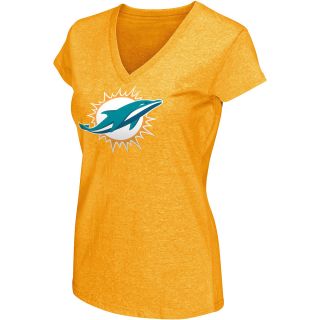 G III Womens Miami Dolphins Neon V Neck Short Sleeve T Shirt   Size: Small,