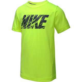 NIKE Boys Hyperspeed Rain Camo Short Sleeve Top   Size Large, Volt/anthracite