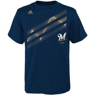 adidas Youth Milwaukee Brewers Laser Field Short Sleeve T Shirt   Size: Medium