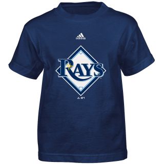 adidas Youth Tampa Bay Rays Team Logo Short Sleeve T Shirt   Size: 5.6, Navy