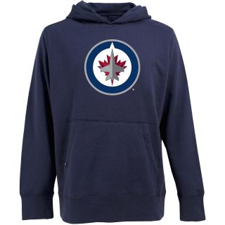 Antigua Mens Winnipeg Jets Signature Hood Applique Pullover Sweatshirt   Size: