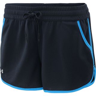 UNDER ARMOUR Womens Rally Shorts   Size: Small, Black/electric Blue
