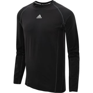 adidas Mens TechFit Fitted Long Sleeve T Shirt   Size: Large, Pink Pow/black