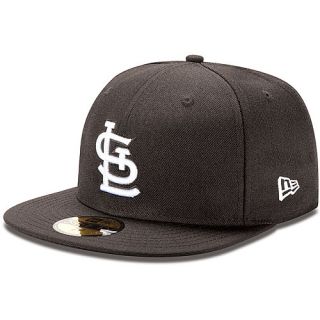 NEW ERA Mens St. Louis Cardinals 59FIFTY Basic Black and White Fitted Cap  