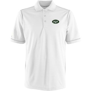 Antigua New York Jets Mens Icon Polo   Size: Large, White/silver (ANT NFL JETS