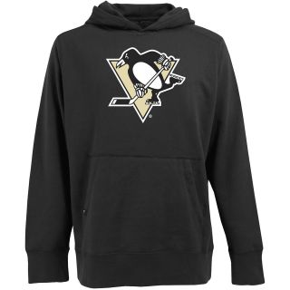 Antigua Mens Pittsburgh Penguins Signature Hood Applique Pullover Sweatshirt  