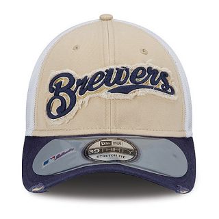 NEW ERA Mens Milwaukee Brewers 39THIRTY Clubhouse Cap   Size: M/l, Gold