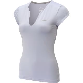 NIKE Womens Pure Short Sleeve Tennis Shirt   Size: Large, Pure Violet/silver