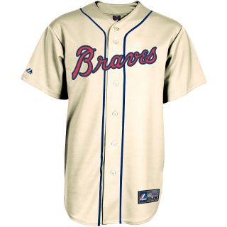 Majestic Athletic Atlanta Braves Replica Blank Alternate Ivory Jersey   Size: