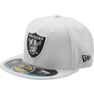 NEW ERA Mens Oakland Raiders Official On Field 59FIFTY Fitted White Cap   Size: