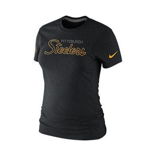 NIKE Womens Pittsburgh Steelers Script Tri Blend T Shirt   Size: Medium,