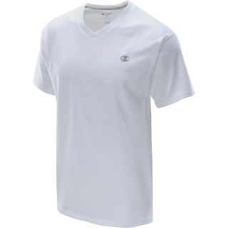 CHAMPION Mens Authentic Jersey V Neck Short Sleeve T Shirt   Size: Large, White