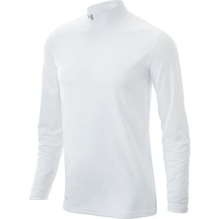 UNDER ARMOUR Mens ColdGear Fitted Golf Mock   Size: Xl, White/steel