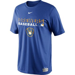 NIKE Mens Milwaukee Brewers Dri FIT Legend Team Issue Short Sleeve T Shirt  