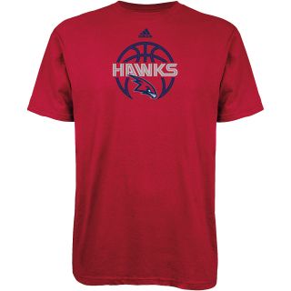 adidas Mens Atlanta Hawks Total Game Short Sleeve T Shirt   Size: Medium, Red