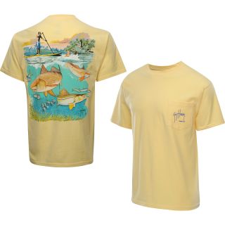 GUY HARVEY Mens SUP Above and Beyond Short Sleeve T Shirt   Size: Large, Yellow