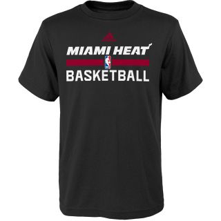 adidas Youth Miami Heat Practice Short Sleeve T Shirt   Size: Medium, Black