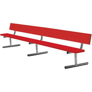 Sport Supply Group Surface Mount Bench with Back  21 Foot   Size: 21 Foot, Red