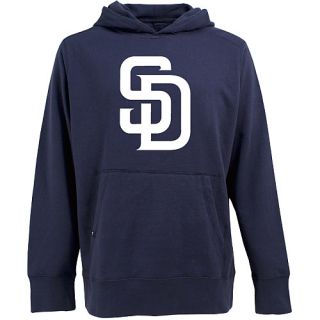Antigua Mens San Diego Padres Signature Hood Applique Pullover Sweatshirt  