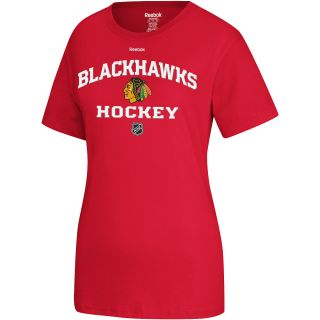 REEBOK Womens Chicago Blackhawks Authentic Team Short Sleeve T Shirt   Size: