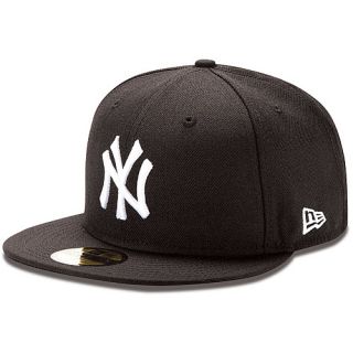 NEW ERA Mens New York Yankees 59FIFTY Basic Black and White Fitted Cap   Size
